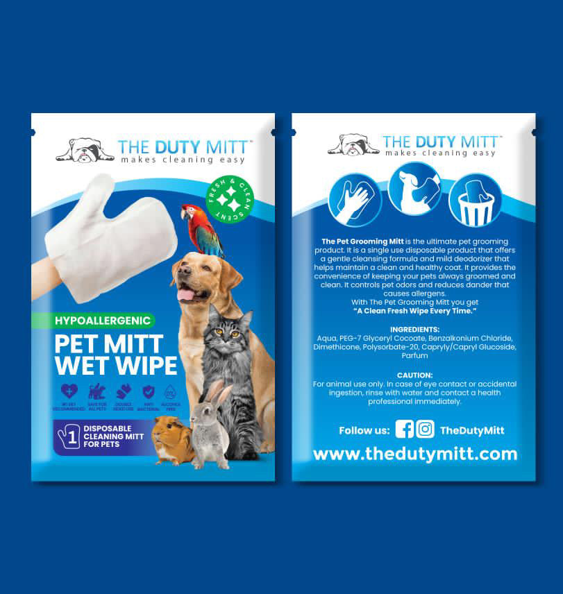 Cleaning Wet Wipe Mitt (Lightly Scented & Moist) 6pcs.