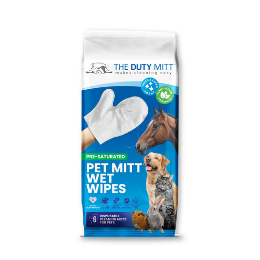 The Duty Mitt Pet Cleaning Mitts, 1 bag, 6 pre-saturated plant-based mitts