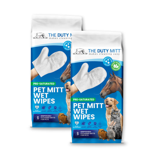 The Duty Mitt Pet Cleaning Mitts, 2 bags, 12 pre-saturated plant-based mitts