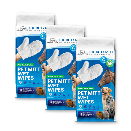The Duty Mitt Pet Cleaning Mitts, 3 bags, 18 pre-saturated plant-based mitts