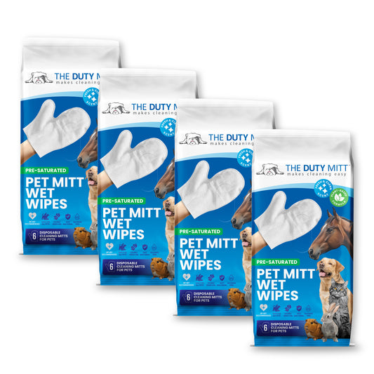 The Duty Mitt Pet Cleaning Mitts, 4 bags, 24 pre-saturated plant-based mitts