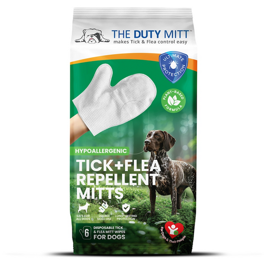 The Duty Mitt Tick + Flea Repellent Mitt for Dogs, Plant-Based, 6-Pack